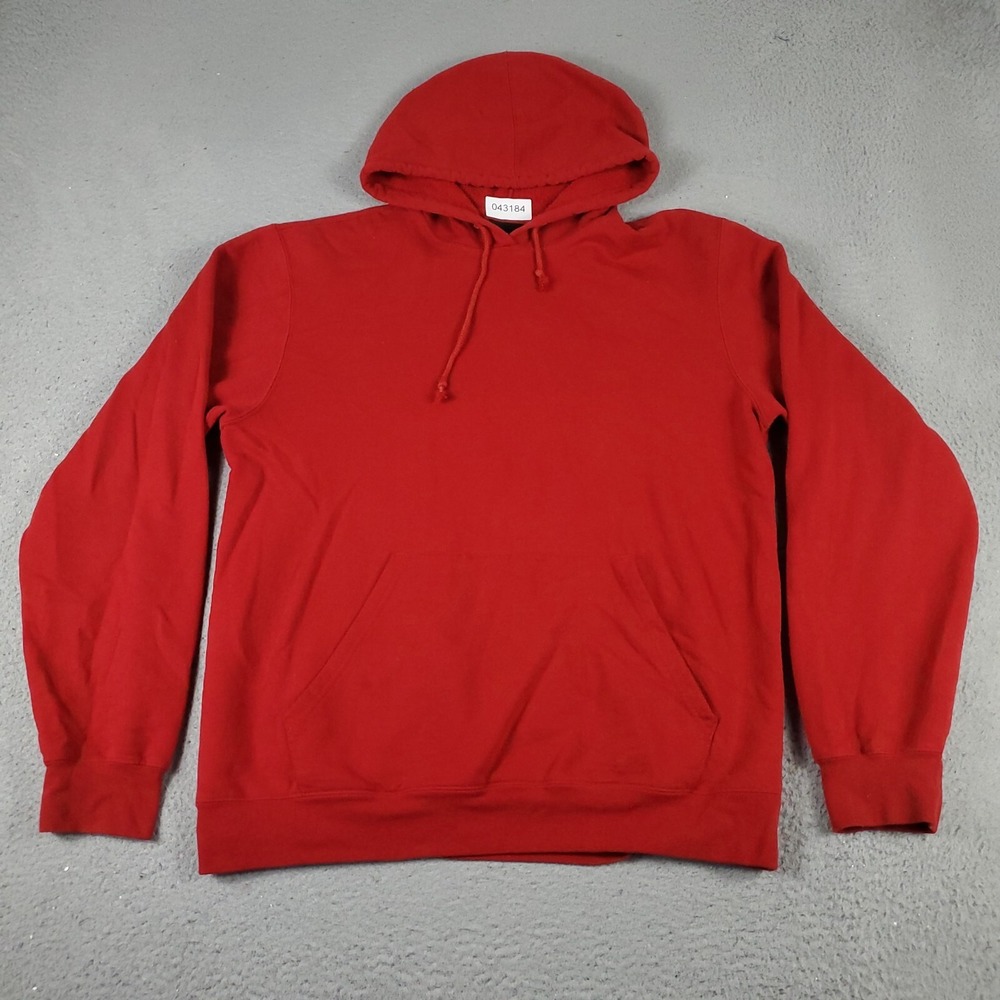 Adidas Sweater Mens Medium Red Casual Pullover Hoodie Sweatshirt *
